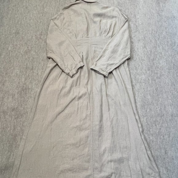 Free People Sweet Melody Trench Coat Size XS Natural Beige Linen Blend Duster - Picture 3 of 12